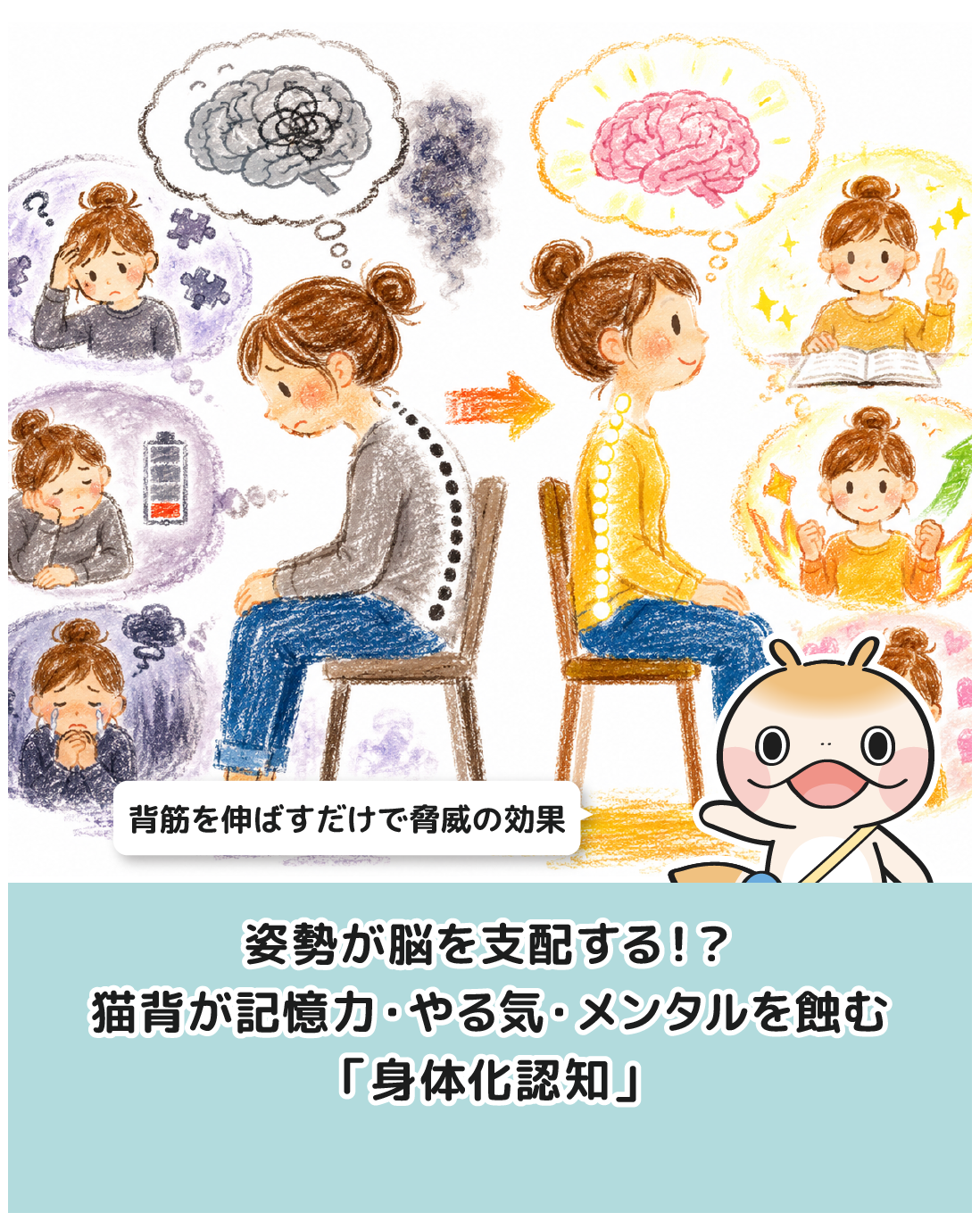 姿勢が脳を支配する！？猫背が記憶力・やる気・メンタルを蝕む「身体化認知」の驚愕メカニズム