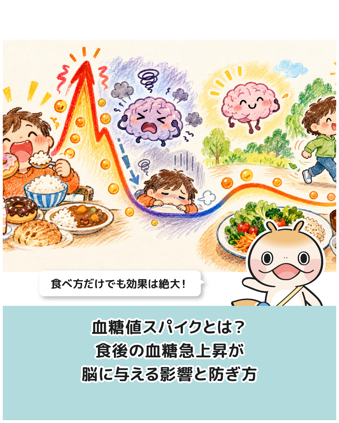 血糖値スパイクとは？食後の血糖急上昇が脳に与える影響と防ぎ方